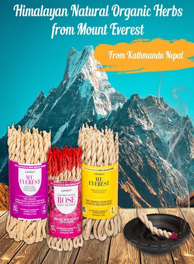 Lamatar1 Bundle Rope Incense Gift Package- 3 Bundle APPR. 135 in Ropes Including Spiral Design Clay Rope Incense Burner - Image 4